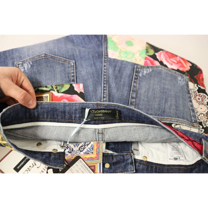 Dolce & Gabbana Blue Patchwork High Waist Denim Jeans Dolce & Gabbana