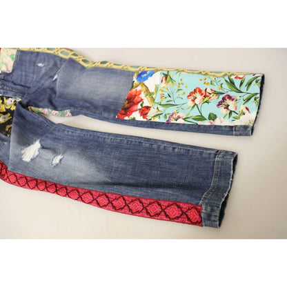 Dolce & Gabbana Blue Patchwork High Waist Denim Jeans Dolce & Gabbana