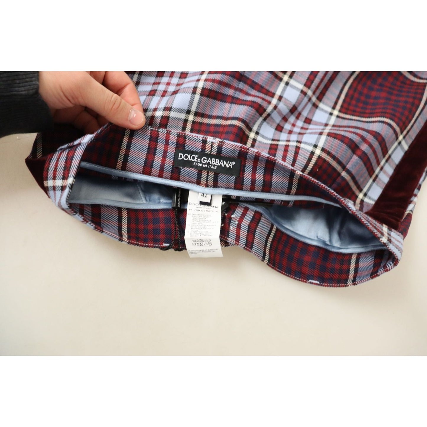 Dolce & Gabbana Gray Checked High Waist Cropped Trouser Pants Dolce & Gabbana