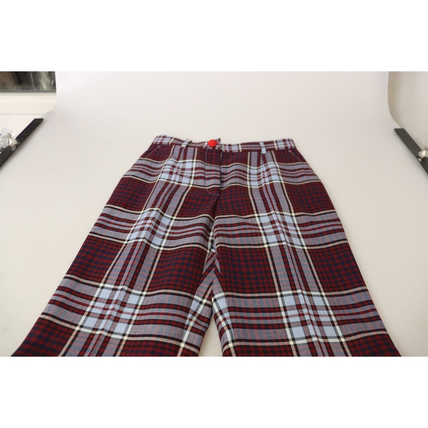 Dolce & Gabbana Gray Checked High Waist Cropped Trouser Pants Dolce & Gabbana