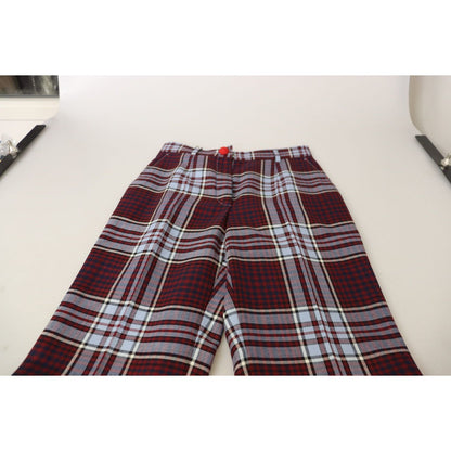 Dolce & Gabbana Gray Checked High Waist Cropped Trouser Pants Dolce & Gabbana