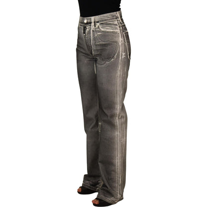 Dolce & Gabbana Grey Washed High Waist Denim Pants Cotton Jeans Dolce & Gabbana