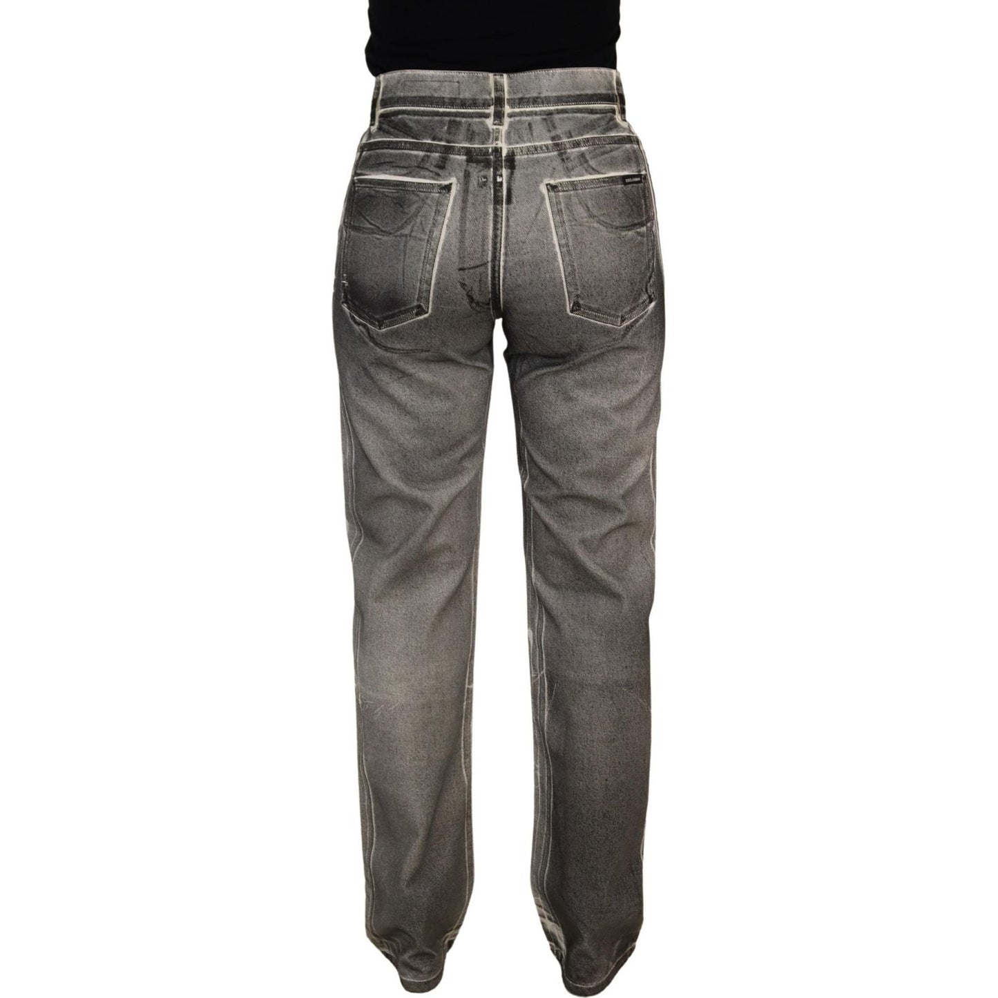 Dolce & Gabbana Grey Washed High Waist Denim Pants Cotton Jeans Dolce & Gabbana