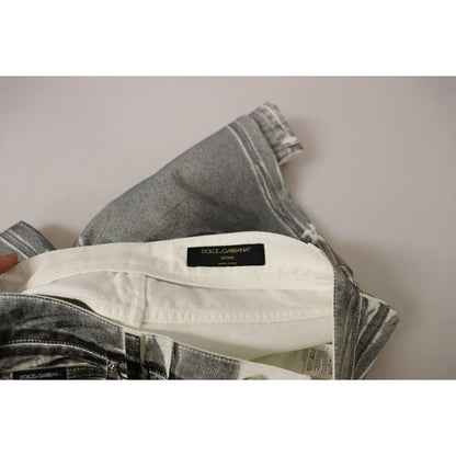 Dolce & Gabbana Grey Washed High Waist Denim Pants Cotton Jeans Dolce & Gabbana