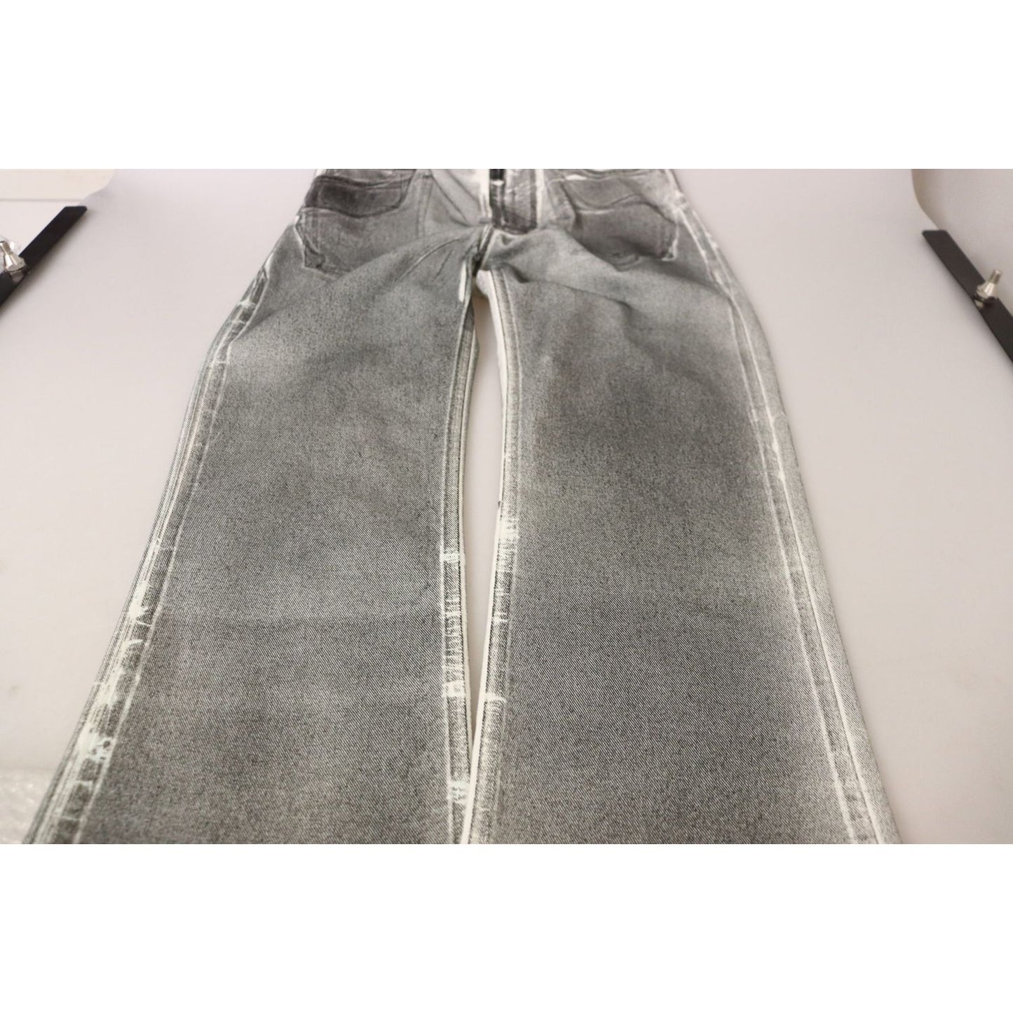 Dolce & Gabbana Grey Washed High Waist Denim Pants Cotton Jeans Dolce & Gabbana