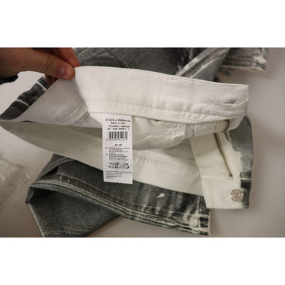 Dolce & Gabbana Grey Washed High Waist Denim Pants Cotton Jeans Dolce & Gabbana