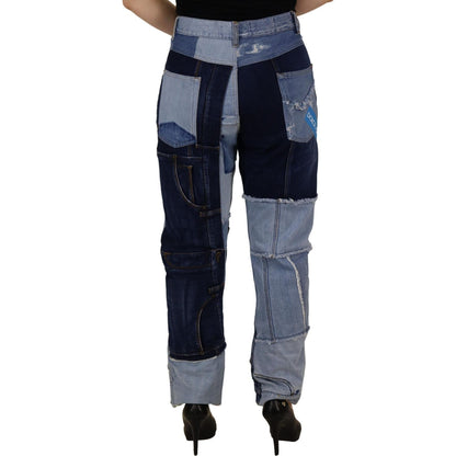 Dolce & Gabbana Multicolor Patchwork High Waist Denim Jeans Dolce & Gabbana
