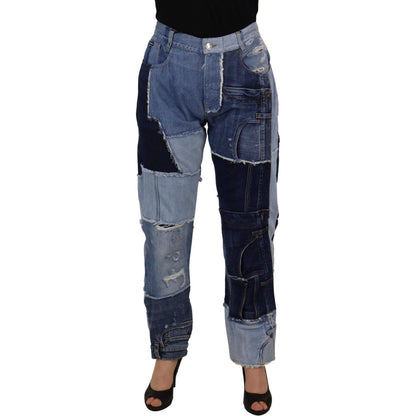 Dolce & Gabbana Multicolor Patchwork High Waist Denim Jeans Dolce & Gabbana