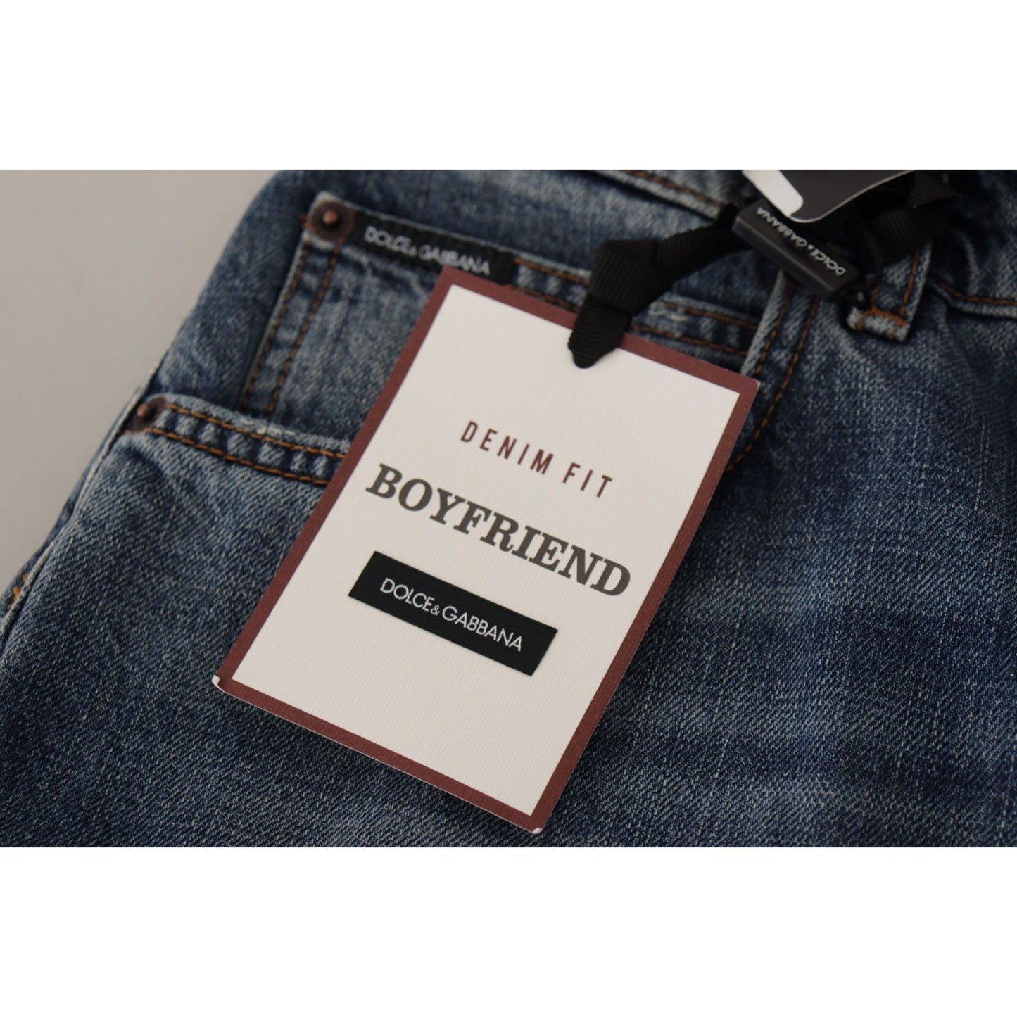 Dolce & Gabbana Blue Denim Baroque Heart Logo Patch Pants Jeans Dolce & Gabbana