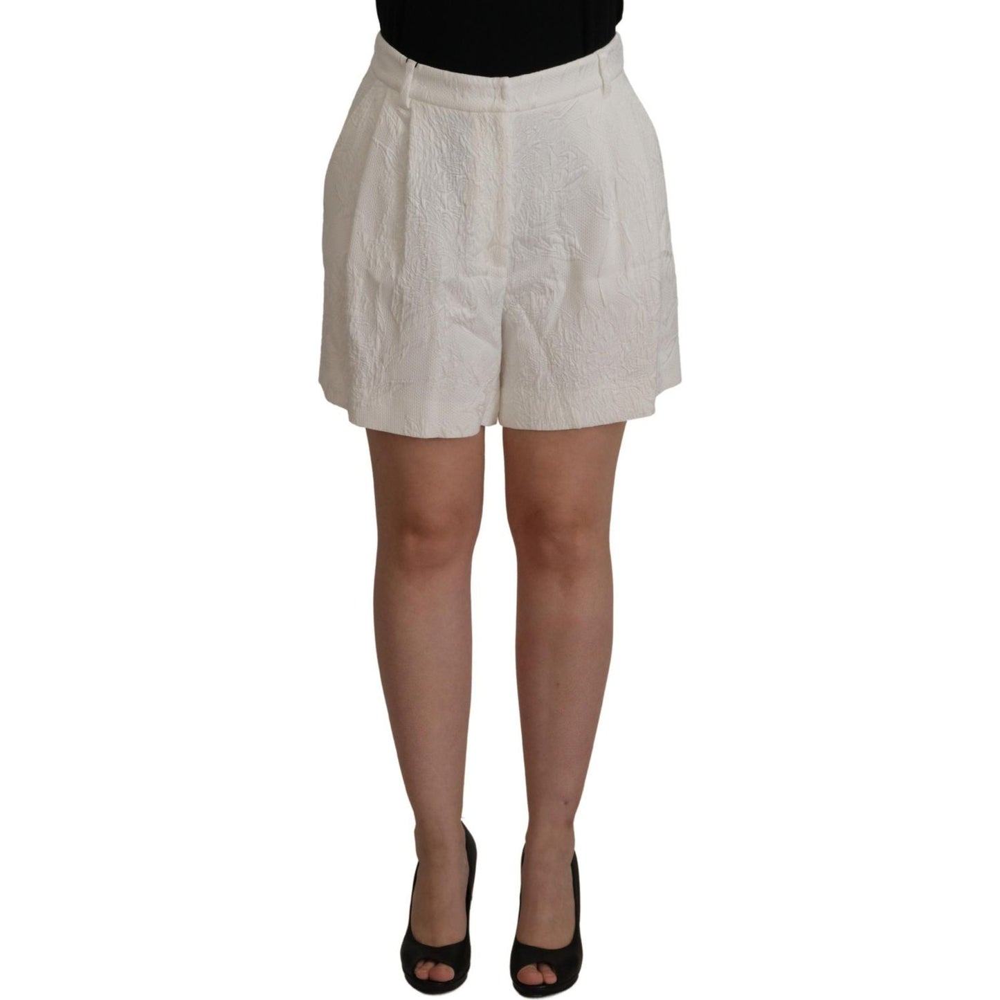 Dolce & Gabbana White High Waist Culotte Cotton Shorts Dolce & Gabbana