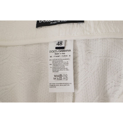 Dolce & Gabbana White High Waist Culotte Cotton Shorts Dolce & Gabbana