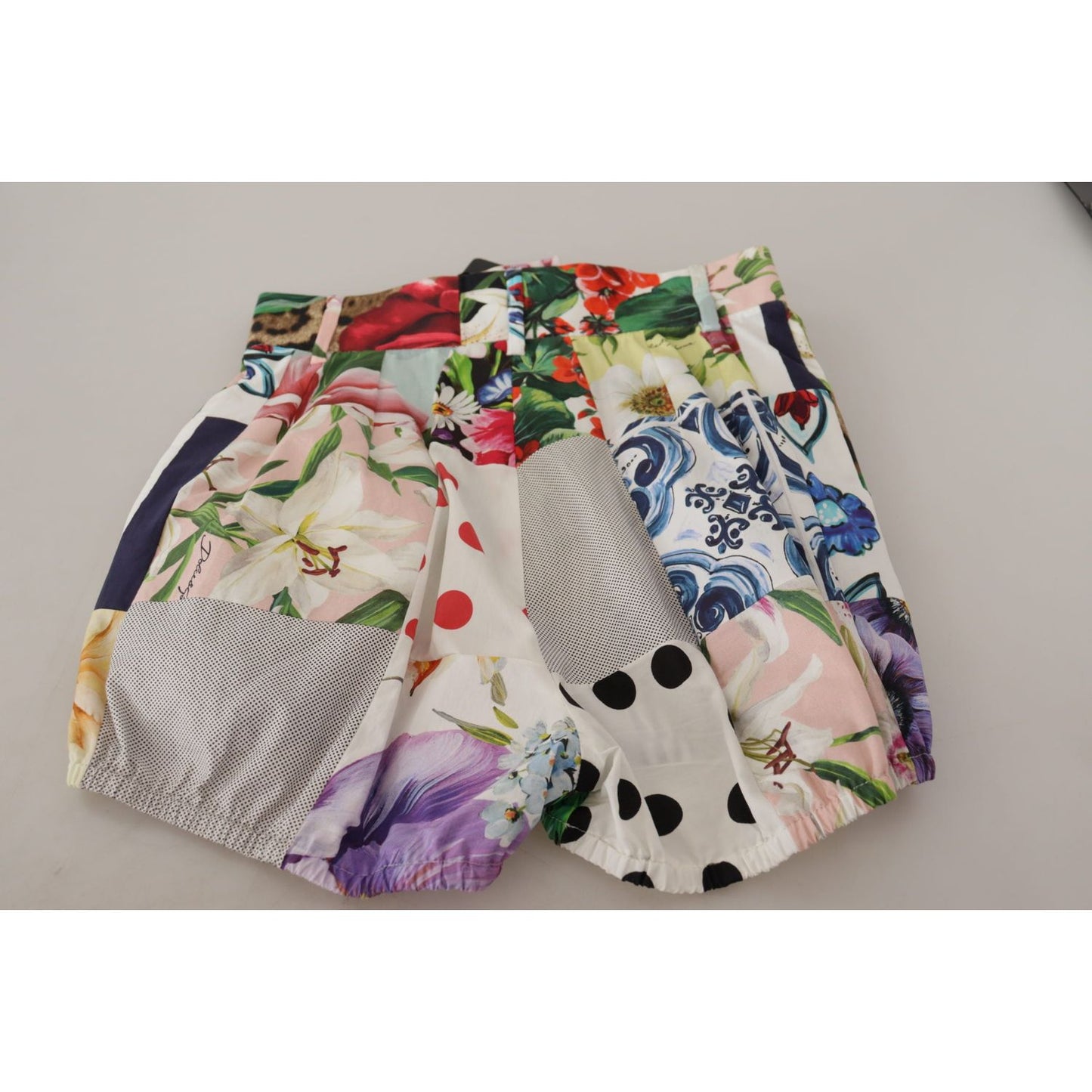 Dolce & Gabbana Multicolor Patchwork High Waist Cotton Shorts Dolce & Gabbana
