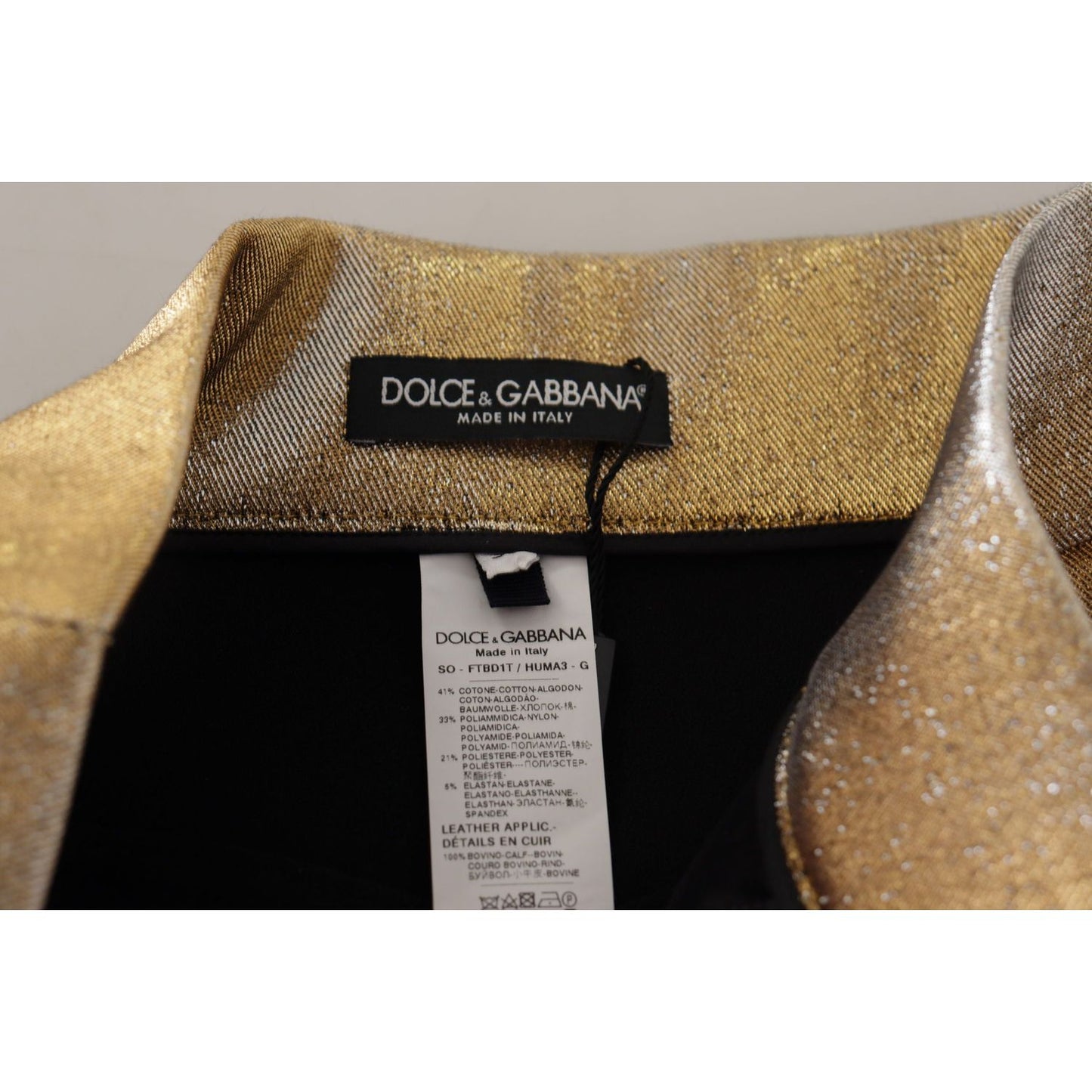 Dolce & Gabbana Gold Cotton Blend Glittered Hot Shorts Dolce & Gabbana