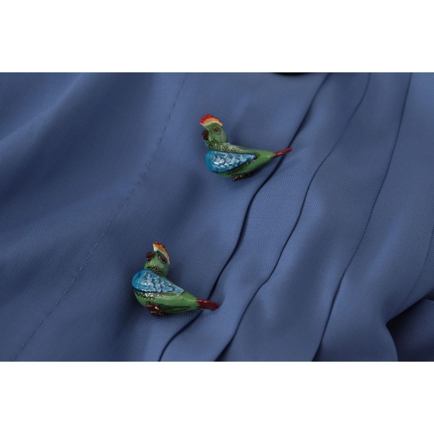 Dolce & Gabbana Blue Embellished Pleated Mini Skirt Wool Dolce & Gabbana