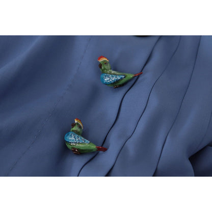 Dolce & Gabbana Blue Embellished Pleated Mini Skirt Wool Dolce & Gabbana