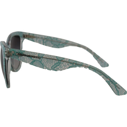 Dolce & Gabbana Blue Lace Acetate Crystal Round DG4190 Sunglasses Dolce & Gabbana