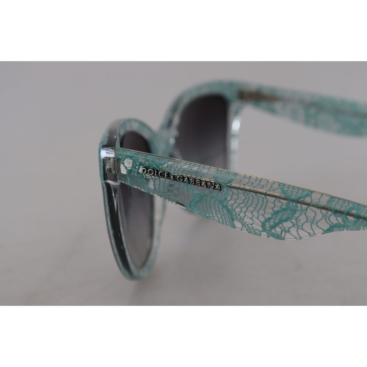 Dolce & Gabbana Blue Lace Acetate Crystal Round DG4190 Sunglasses Dolce & Gabbana