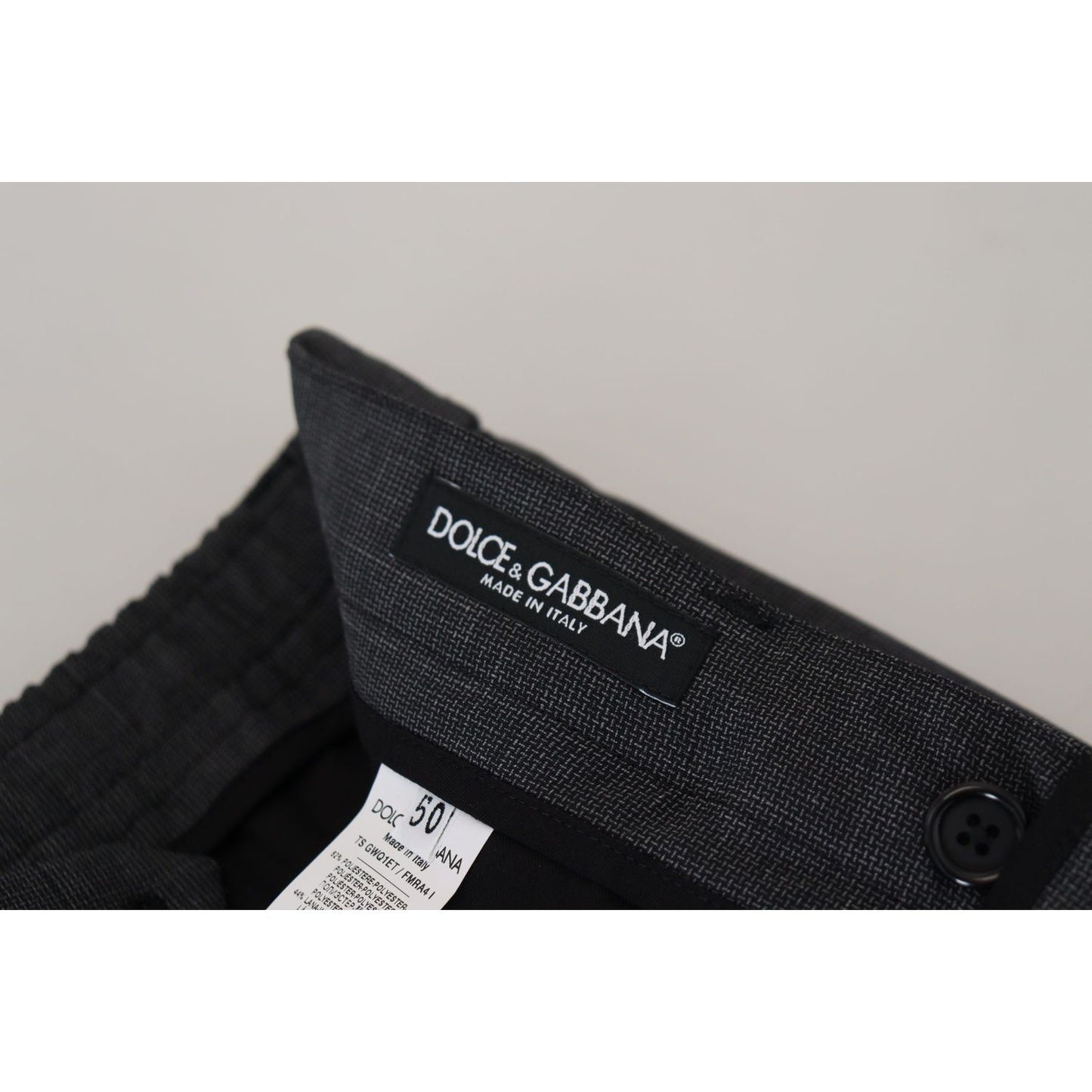 Dolce & Gabbana Gray Checked Cargo Trousers Stretch Pants Dolce & Gabbana