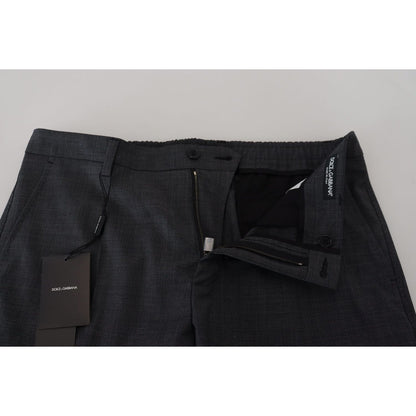 Dolce & Gabbana Gray Checked Cargo Trousers Stretch Pants Dolce & Gabbana