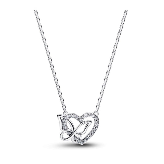 PANDORA JEWELRY Mod. ENTWINED HEART & BUTTERFLY NECKLACE-0