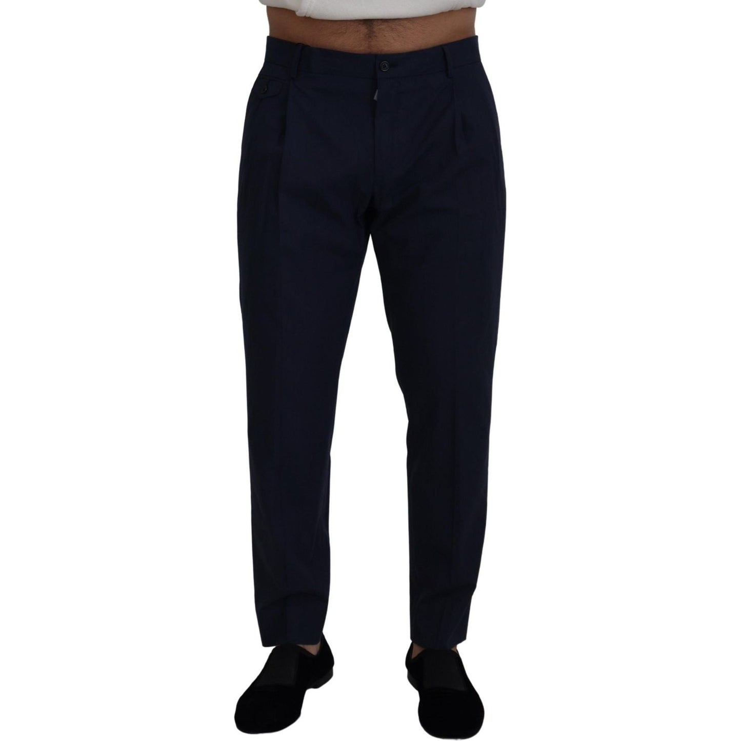 Dolce & Gabbana Blue Cotton Slim Trousers Chinos Pants Dolce & Gabbana