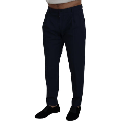 Dolce & Gabbana Blue Cotton Slim Trousers Chinos Pants Dolce & Gabbana