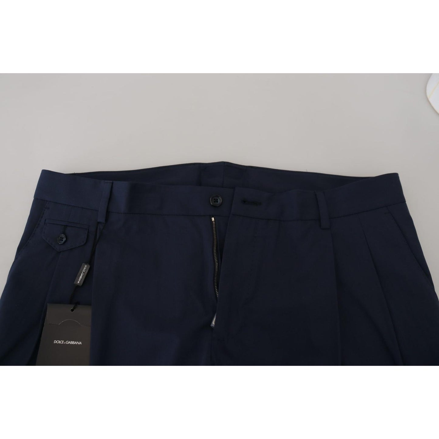 Dolce & Gabbana Blue Cotton Slim Trousers Chinos Pants Dolce & Gabbana