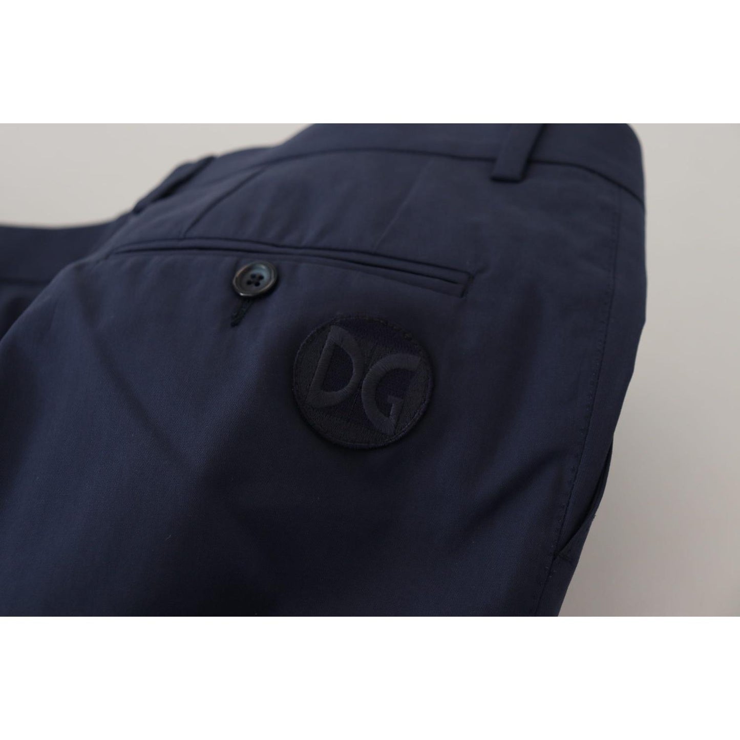 Dolce & Gabbana Blue Cotton Slim Trousers Chinos Pants Dolce & Gabbana