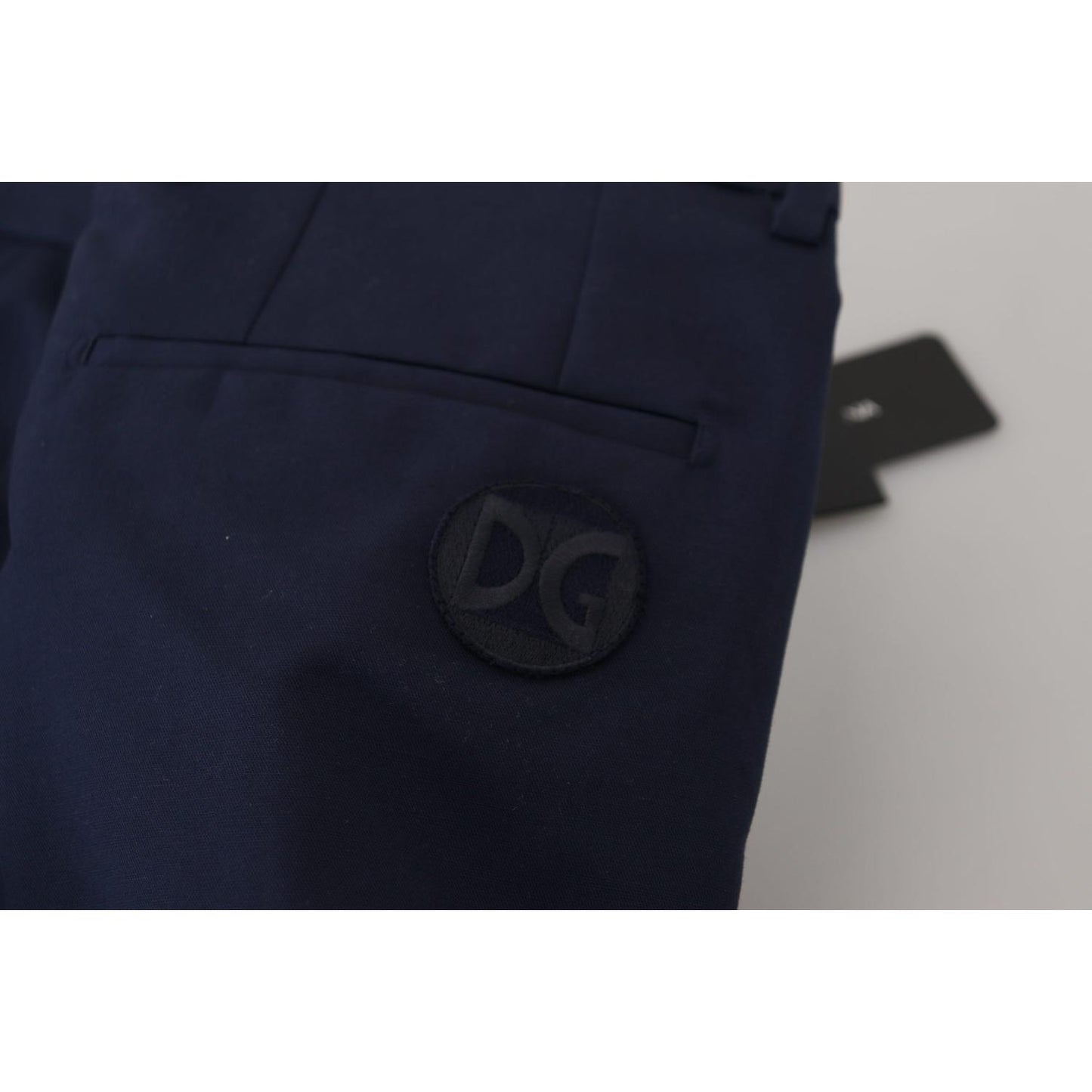 Dolce & Gabbana Blue Linen Cotton Slim Trousers Chinos Pants Dolce & Gabbana