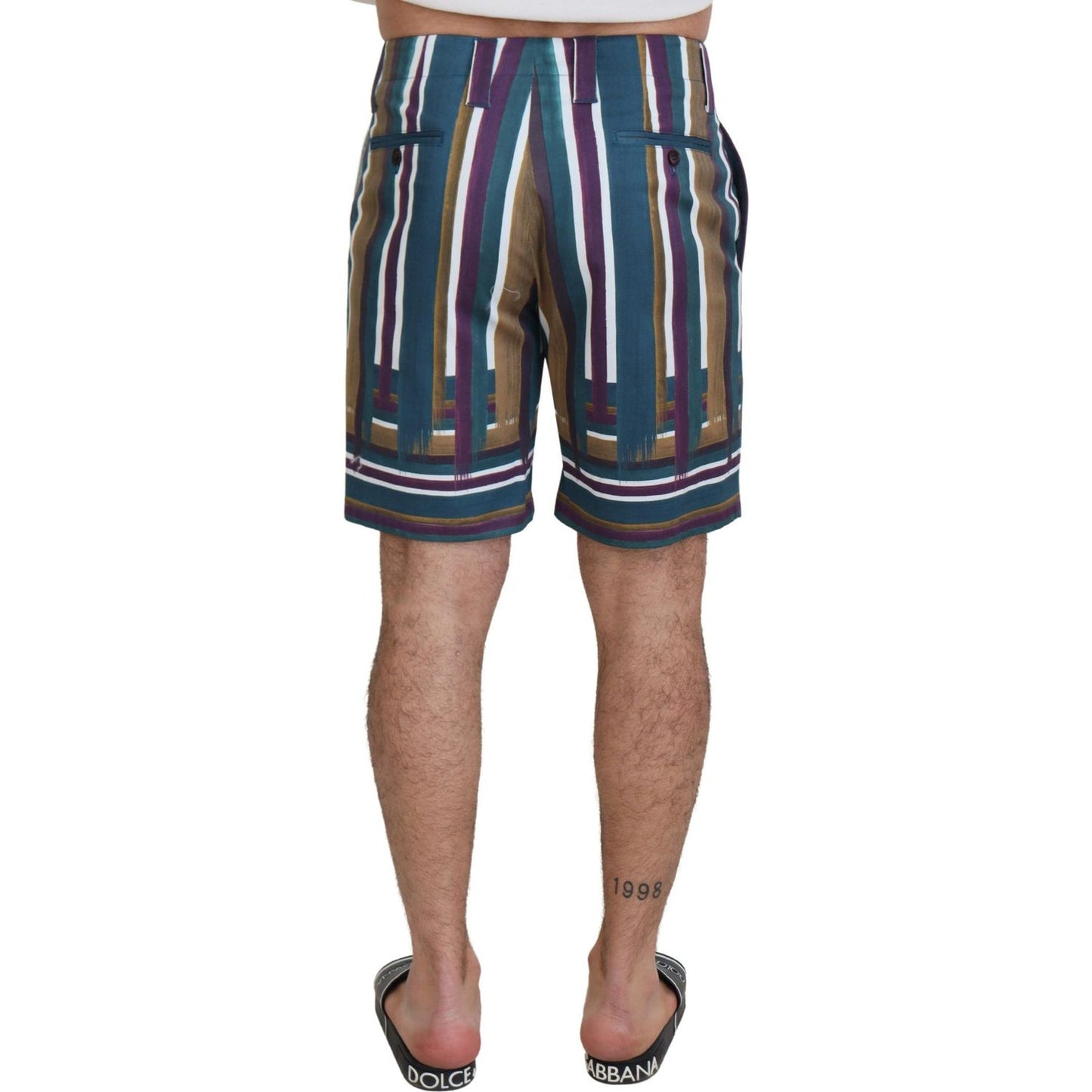 Dolce & Gabbana Multicolor Striped Stretch Cotton Shorts Dolce & Gabbana
