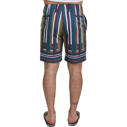 Dolce & Gabbana Multicolor Striped Stretch Cotton Shorts Dolce & Gabbana