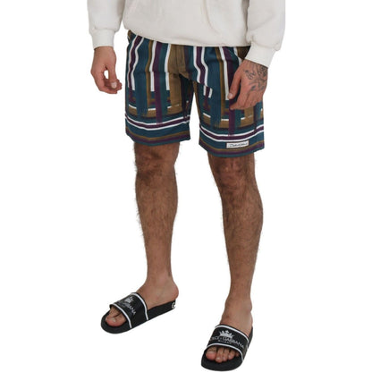 Dolce & Gabbana Multicolor Striped Stretch Cotton Shorts Dolce & Gabbana