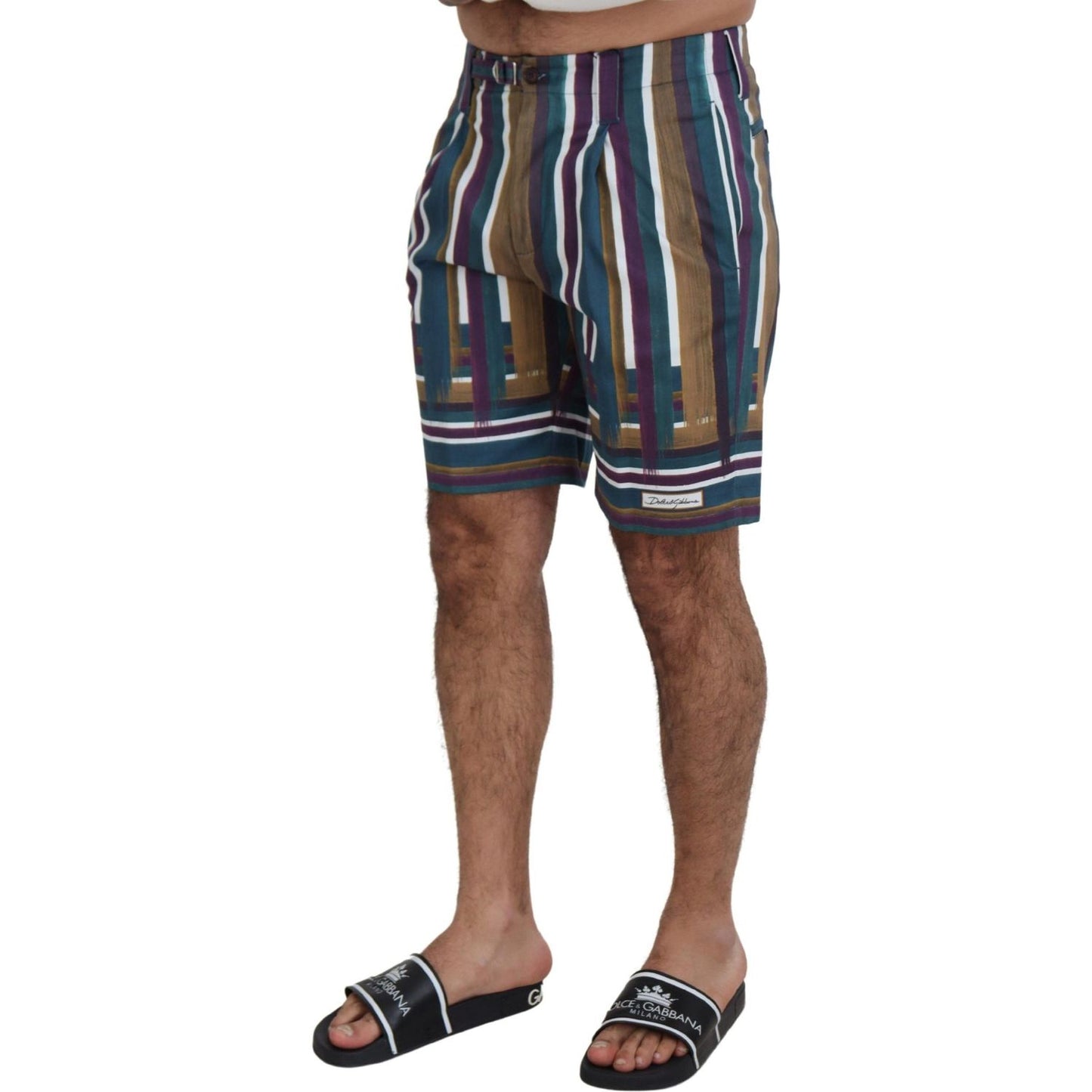 Dolce & Gabbana Multicolor Striped Stretch Cotton Shorts Dolce & Gabbana