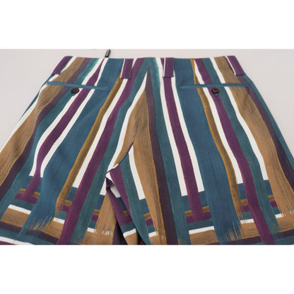 Dolce & Gabbana Multicolor Striped Stretch Cotton Shorts Dolce & Gabbana
