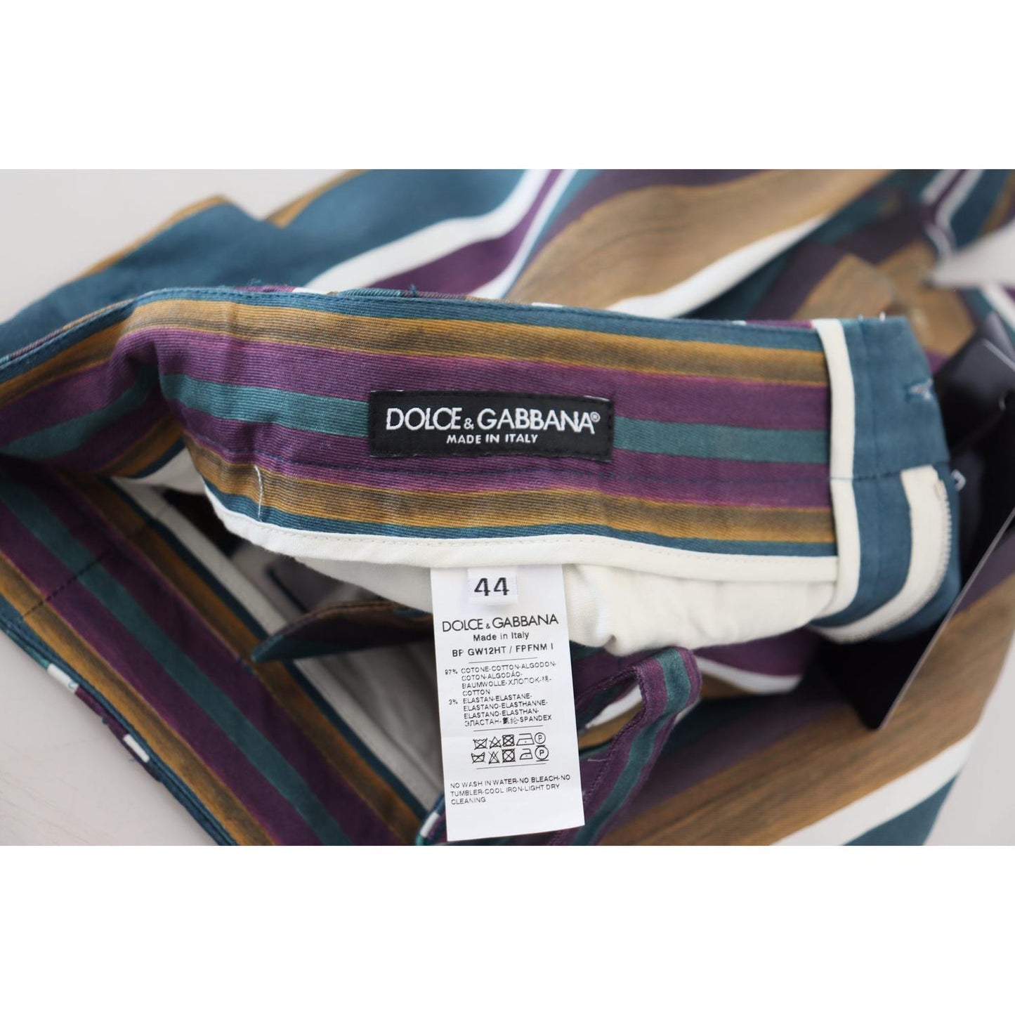 Dolce & Gabbana Multicolor Striped Stretch Cotton Shorts Dolce & Gabbana