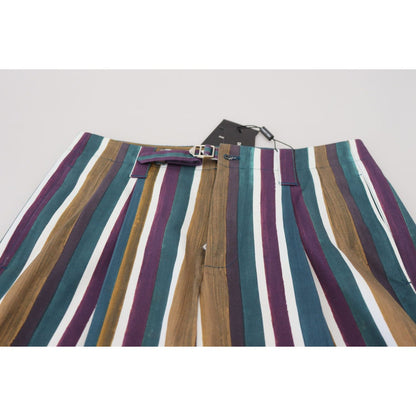 Dolce & Gabbana Multicolor Striped Stretch Cotton Shorts Dolce & Gabbana