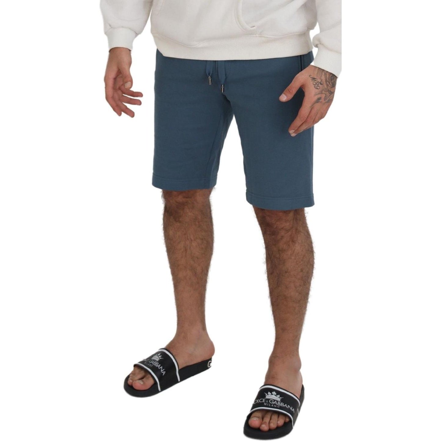 Dolce & Gabbana Blue Cotton Bermuda Casual Mens Shorts Dolce & Gabbana