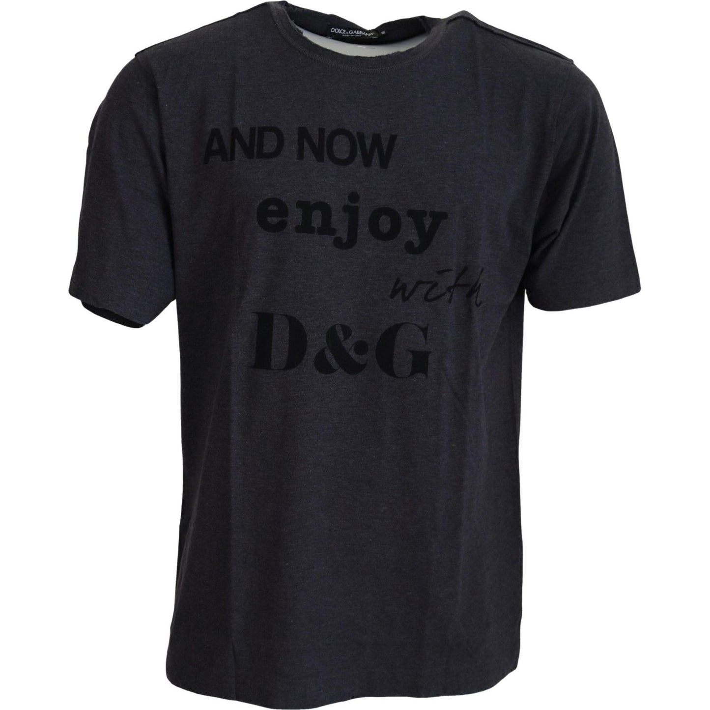 Dolce & Gabbana Gray Crewneck Cotton Short Sleeve T-shirt Dolce & Gabbana