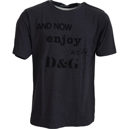 Dolce & Gabbana Gray Crewneck Cotton Short Sleeve T-shirt Dolce & Gabbana