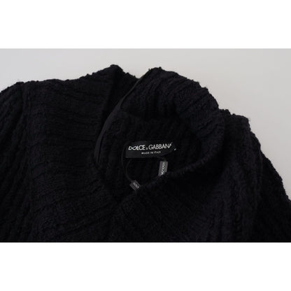 Dolce & Gabbana Black Wool Knitted Sheath Sweater Dress Dolce & Gabbana