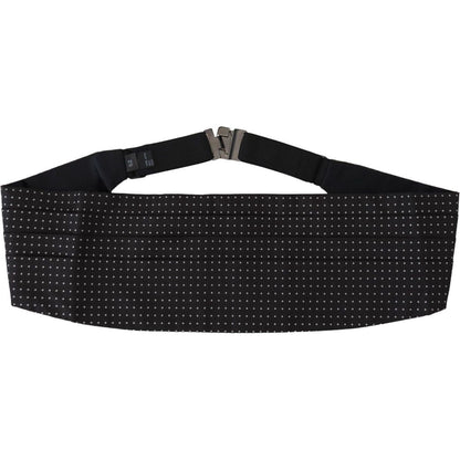 Dolce & Gabbana Black Polka Dot Wide Waist Men Belt Cummerband Dolce & Gabbana