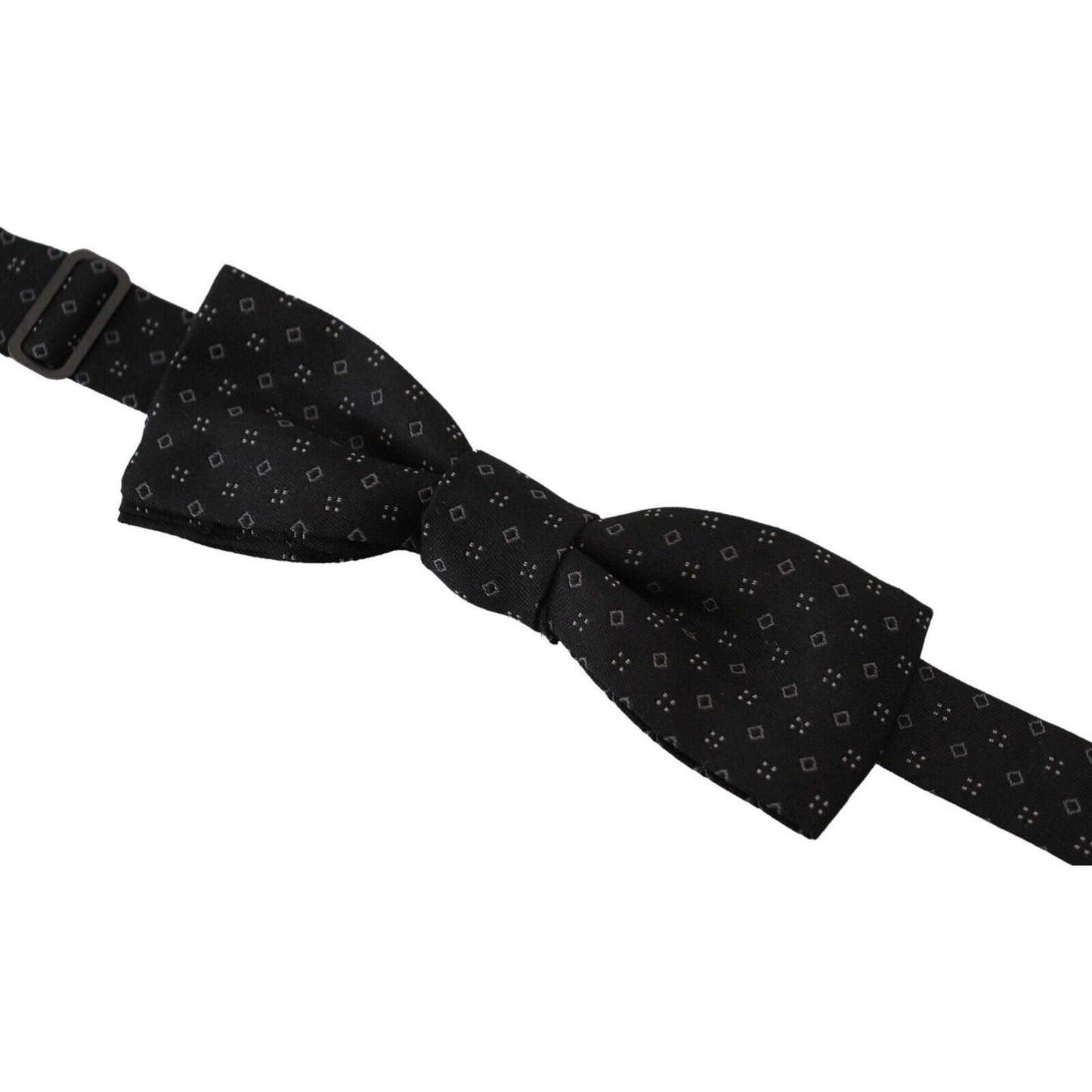 Dolce & Gabbana Black Silk Patterned Necktie Men Accessory Bow Tie Dolce & Gabbana