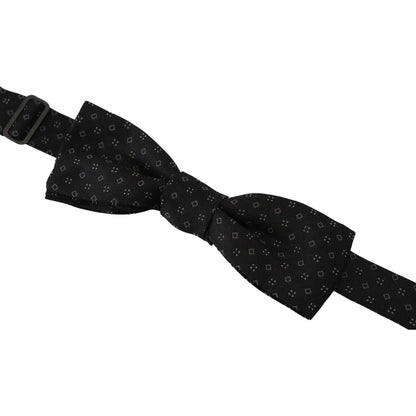 Dolce & Gabbana Black Silk Patterned Necktie Men Accessory Bow Tie Dolce & Gabbana