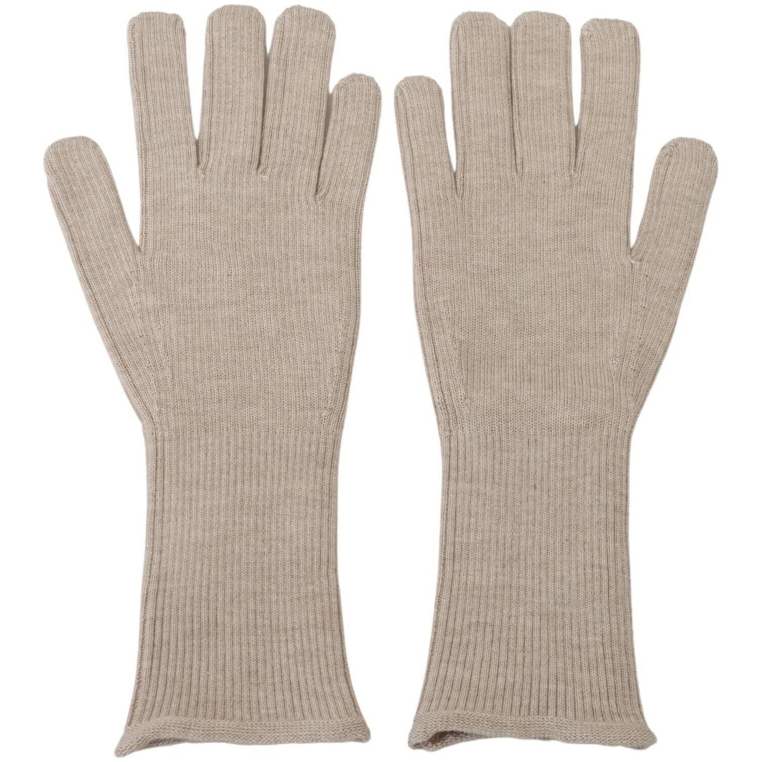 Dolce & Gabbana Ivory Cashmere Silk Hands Mitten Mens Gloves