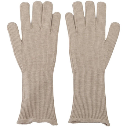 Dolce & Gabbana Ivory Cashmere Silk Hands Mitten Mens Gloves Dolce & Gabbana
