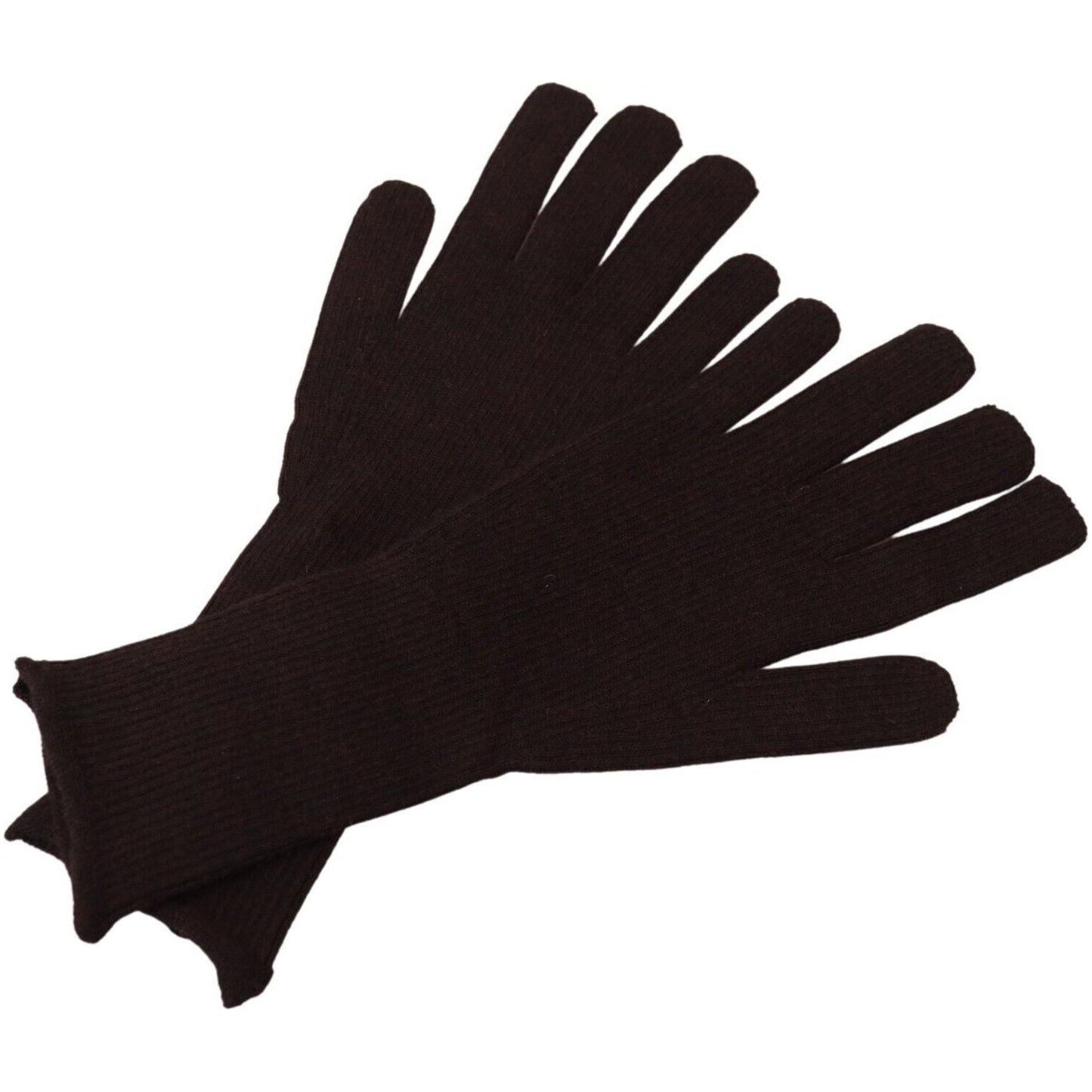 Dolce & Gabbana Brown Cashmere Silk Hands Mitten Mens Gloves Dolce & Gabbana