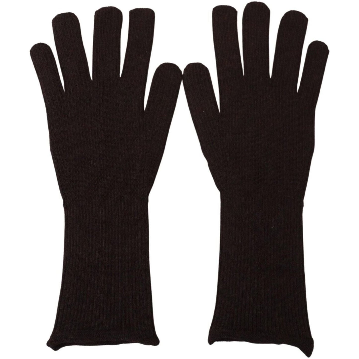 Dolce & Gabbana Brown Cashmere Silk Hands Mitten Mens Gloves Dolce & Gabbana