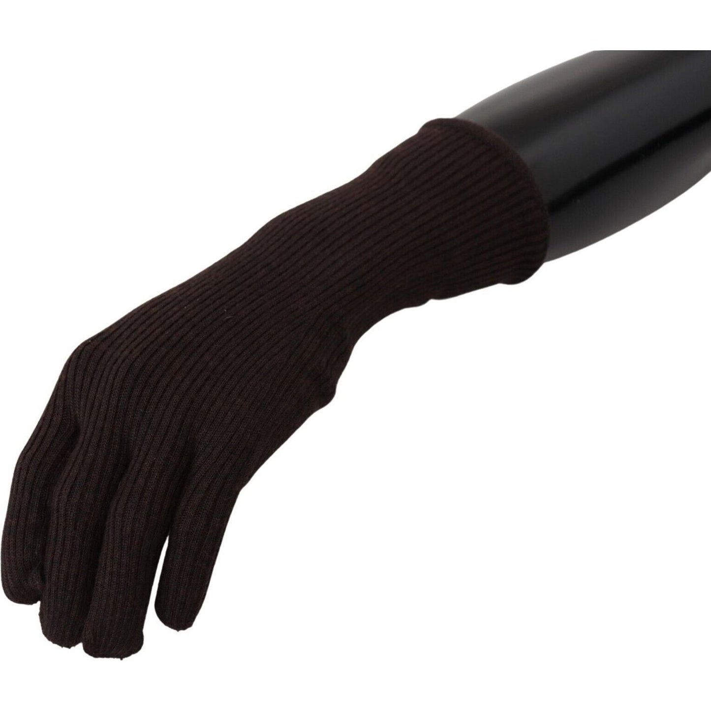 Dolce & Gabbana Brown Cashmere Silk Hands Mitten Mens Gloves Dolce & Gabbana