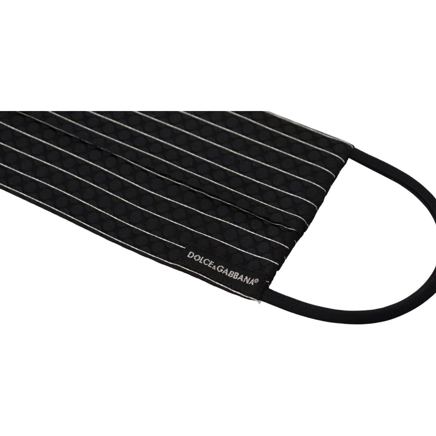 Dolce & Gabbana Black White Stripes Elastic Ear Strap One Size Face Mask Dolce & Gabbana