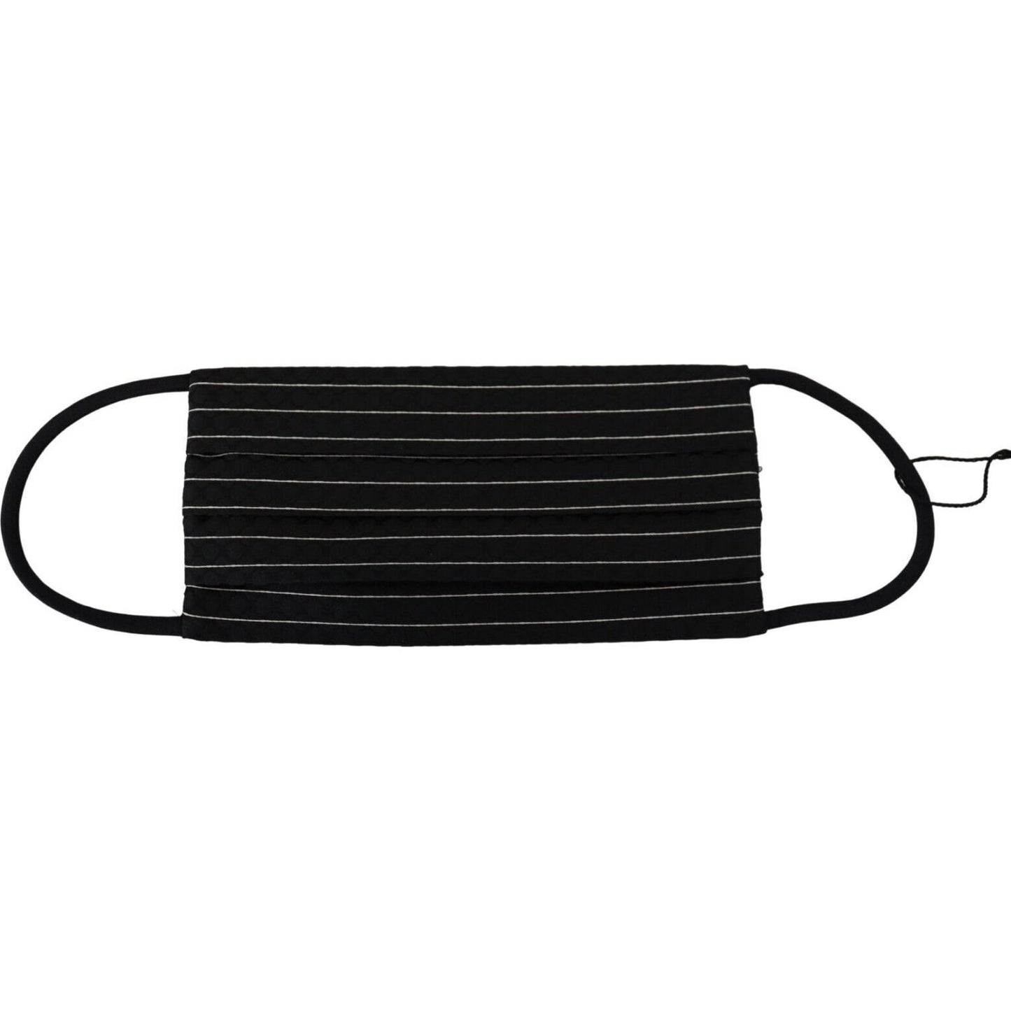 Dolce & Gabbana Black White Stripes Elastic Ear Strap One Size Face Mask Dolce & Gabbana